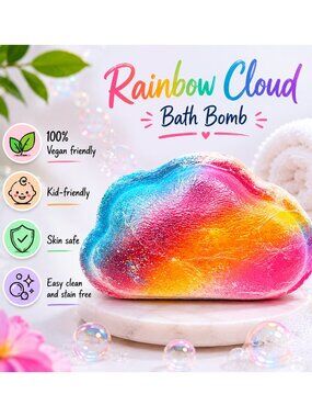 🌈 Rainbow Cloud Bath Bomb ☁️✨